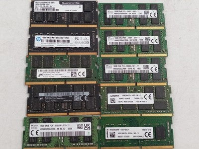 LOT OF 10 MIXED BRANDS 16GB (10X16GB) PC4 LAPTOP RAM